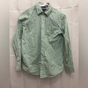 NAUTICA- men’s green/white plaid button down shirt #54
